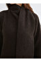 Brown shawl collar women's knit sweater - 3