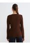 Brown V-Neck Women's Knitwear Cardigan - 4