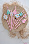 Pink Princess and Flower Themed 8-Piece Party Straws