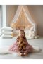 Dusty Rose Long Sleeve Velvet Girls' Baby Dress with Floor Skirt - Gloria - 6