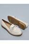 Women'S Ivory Solid Horsebit Loafers - 4