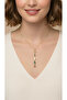 Colorful Stone Long Dangle Heart Drop Zircon Detailed Steel Y Necklace - 3