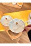 Porcelain Jam Bowl Set with Bamboo Stand, Glass Lid and Spoon, 7 Pieces - 4