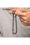 Silver Kazaz Tassel Capsule Cut Blue Crimped Amber Prayer Beads - 3