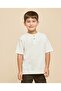 Textured T-Shirt With Henley Neck And Short Sleeves