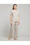 Women'S Beige Printed Pyjama Set