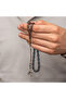 Silver Kazaz Tassel Capsule Cut Blue Crimped Amber Prayer Beads - 4