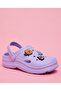 Girl'S Lilac Charm Detail Slingback Clogs