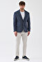 Sarbello Men's Light Navy Blue Flexible Polyviscose Fabric Fully Lined Slim Fit Mono Collar Sports Blazer Jacket - 6