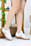 White Gray Women's Casual Sports Shoes Lace-Up Comfortable Sole Sneaker - 2