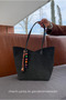 Women's Hand and Shoulder Bag Black Suede - 2