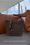 Women's Hand and Shoulder Bag Dark Brown Suede