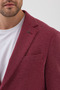 Sarbello Men's Burgundy Flexible Polyviscose Fabric Fully Lined Slim Fit Mono Collar Sports Blazer Jacket - 2