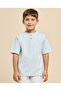 Textured T-Shirt With Henley Neck And Short Sleeves