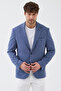 Savue Men's Light Navy Blue Cotton Blend Stretch Fabric Stretch Fabric Sports Blazer Jacket - 2