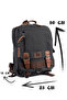 Small Size 30 cm Canvas Tarpaulin Waterproof Fabric Daily Backpack Black U571 - 2