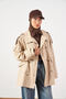 Short Oversized Trench Coat Sand Beige - 5