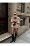 Faux Fur Vest with Open Sides and Belted Waist