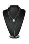 2 Pendants Long Chain Women's Men's Steel Necklace Eh52 - 6