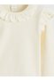 Lcw Baby Girl's T-Shirt with Ruffle Neck and Shoulders - 3