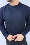 Men's Crew Neck Regular Fit Cut Honeycomb Pattern Sweater