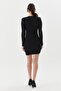 Glitter Shirred Mini Dress Black - 5