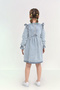 Girls' Daisy Embroidered Shoulder-Ruffle Jean Dress 12466 - 4