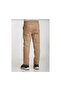 Children's Ribbed Waistband Fully Elastic Canvas Fabric Casual and School Pants Beige - 5