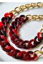 Eyeglass Chain – Red Acrylic & Gold Aluminum Chain for Thick-Handled Glasses