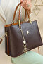Women's Black 2-Compartment Long Strap Hand & Shoulder Bag (29X20 cm)