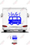 Let's Go Travel Written on the Caravan Visual Caravan Sticker Decal