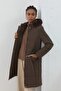 معطف مبطن بغطاء للرأس باللون البني - 4