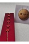 Red and Gold Color Steel Bracelet Gold and Red Color Clover Model Steel Bracelet - 3