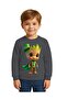 Unisex Groot Printed Children's Swaetshirt Hooded 3 Thread Raster - 2