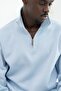 Regular Fit Zippered Mock Neck Cotton Thessaloniki Fabric Sweater with Side Pockets - 5