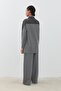 Aller Detailed Glitter Knitted Trousers Tunic Set Gray - 4