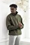 Regular Fit Zippered Mock Neck Cotton Thessaloniki Fabric Sweater with Side Pockets - 3