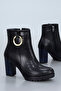 Bln St540 High Heeled Ankle Boots with Ring Buckle Detail - 2