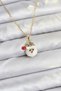 316L Steel Chain Gold Color Snowman Head with Hat Model Christmas Themed Women's Necklace