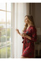 Women's Satin Floral Print Silky Texture Stylish and Comfortable Satin Robe - 5