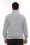 Men's Light Gray Fleece Lined Half Zipper Stand Collar Cotton Sweatshirt - 7