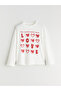 Ecru Crew Neck Girl's Pajama Set - 2