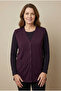 Women's Mother Basic Plum Combed Cotton Vest with Buttons and Pockets Transitional - 2