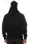Men's Black Full Zippered K Hooded Cotton Sweatshirt with Fleece Inside - 7