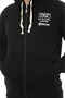 Men's Black Full Zippered K Hooded Cotton Sweatshirt with Fleece Inside - 5