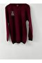 Men's Long-Sleeved Wool Knitwear Sweater Burgundy - 2