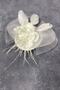 Bridal Accessory White Hydrangea Floral Toilet Party and Wedding Hat Hair Accessory – Bridal Accessory - 4