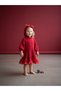 Baby Girl Cotton Hooded Pompom Detailed Flared Dress - 3