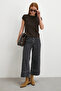 High Waist Leg Detail Jeans Smoked - 4