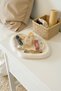 Oval White Concrete Presentation Tray – Handmade Jewelry Plate & Candle Holder with Varnish - 2